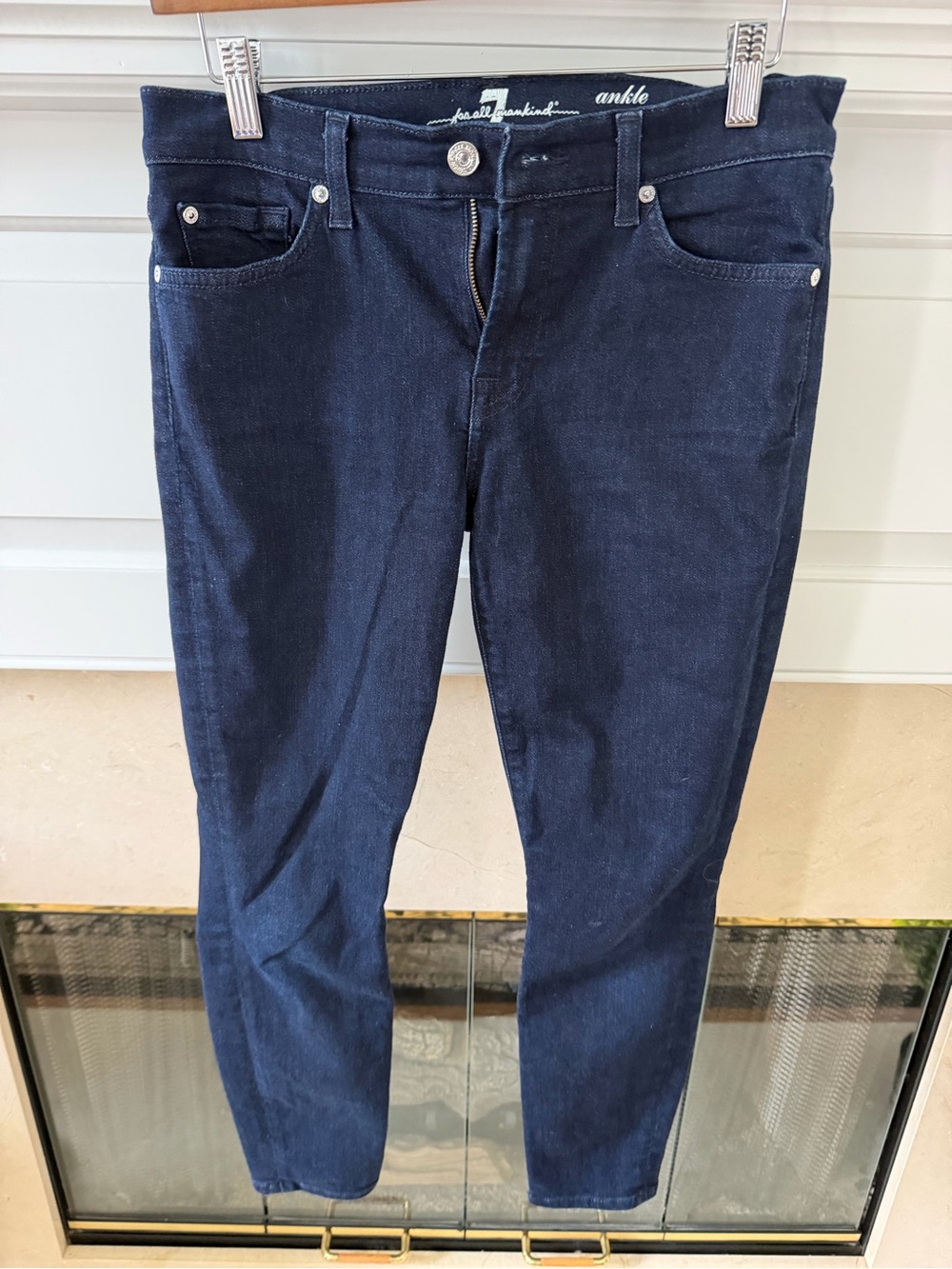 7 For All Mankind Ankle Skinny Jeans in Dark Indigo